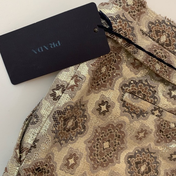 SOLD PRADA Metallic Gold Shorts - Picture 2 of 5